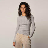 HERSKIND Camb Knit Blouse - Grey Melange