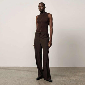 HERSKIND Ivano Midt Waist pants - Coffee Brown