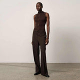 HERSKIND Ivano Midt Waist pants - Coffee Brown