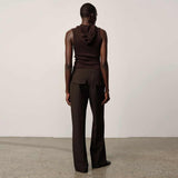 HERSKIND Ivano Midt Waist pants - Coffee Brown