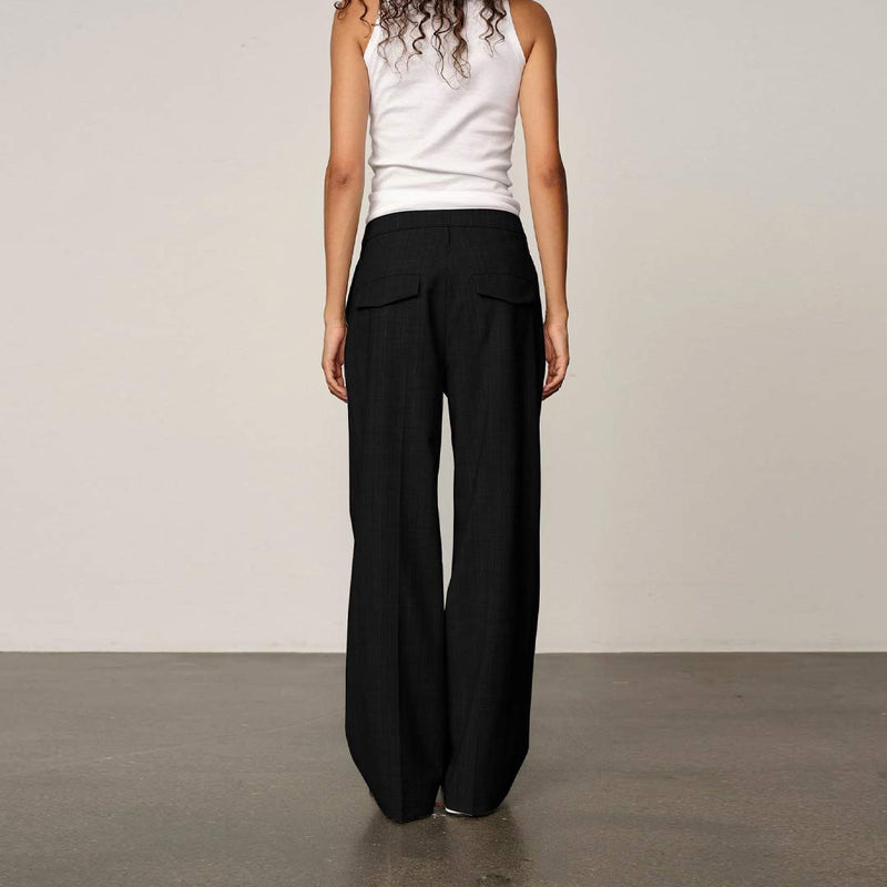 HERSKIND Ivano Midt Waist pants - sort