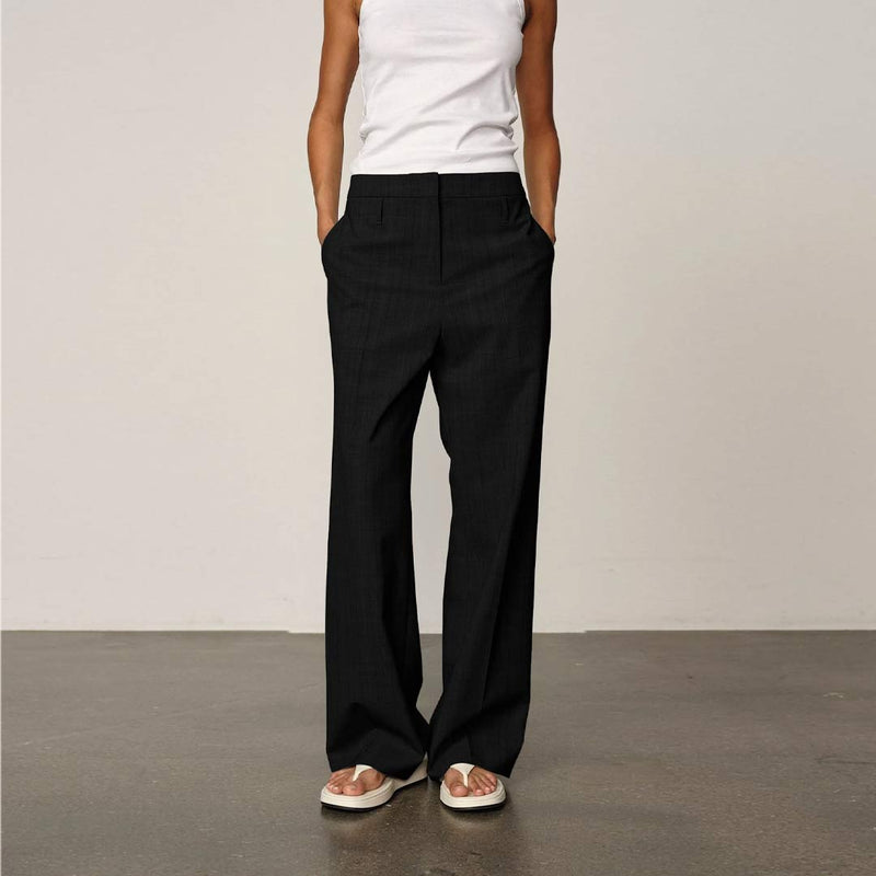 HERSKIND Ivano Midt Waist pants - sort