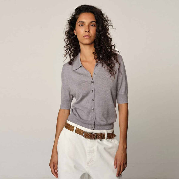 HERSKIND Kaspar Knit Cardigan - Light Grey