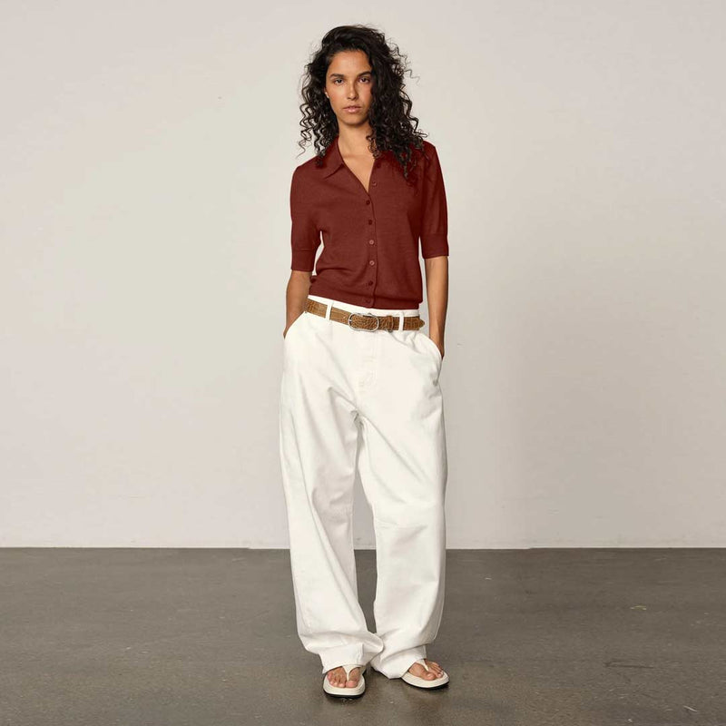 HERSKIND Kaspar Knit Cardigan - Marron