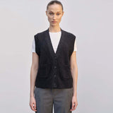 HERSKIND Thea strik vest - dark grey