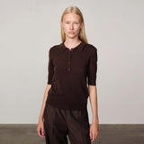 HERSKIND Alberto Knit Polo bluse -  java brun