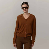 HERSKIND Alton Cashmere Cardigan - Dark Amber