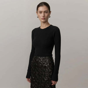 HERSKIND Camil Knit Blouse - sort