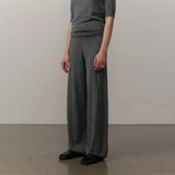 HERSKIND Clark Knit Mid Waist bukser - Dark Grey