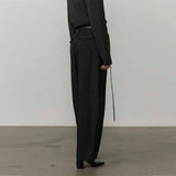 HERSKIND Dante Mid waist bukser - sort