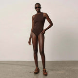 HERSKIND Leone Knit Bodystocking - coffee