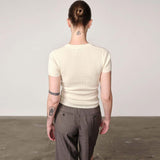 HERSKIND Lewis Knit t-shirt - off white