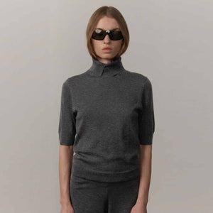 HERSKIND Perry Knit Blouse - Dark Grey