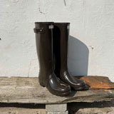 HUNTER Original Tall Gloss gummistøvler - Chocolate brown