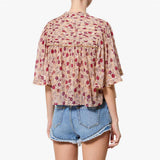 ISABEL MARANT Douna top - Ecru/raspberry