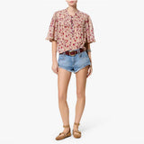 ISABEL MARANT Douna top - Ecru/raspberry