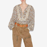 ISABEL MARANT Gayle skjorte - ecru med print