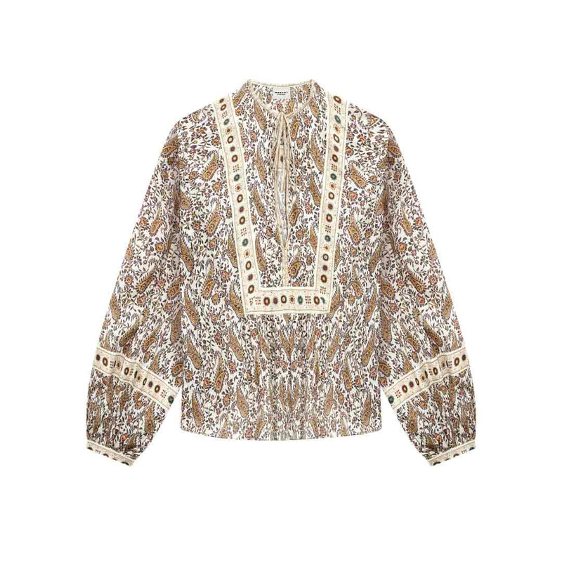 ISABEL MARANT Gayle skjorte - ecru med print