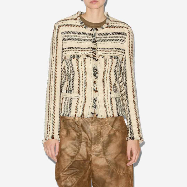 ISABEL MARANT Izaria jakke - ecru striber