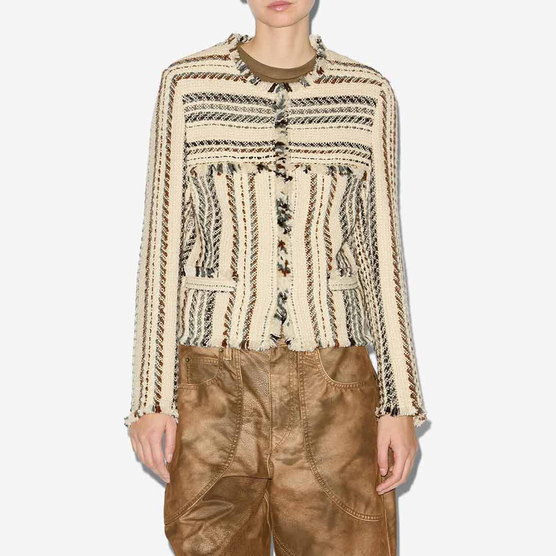 ISABEL MARANT Izaria jakke - ecru striber