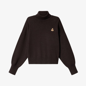 ISABEL MARANT Nasha rullekrave strik - Chokolate/Butter