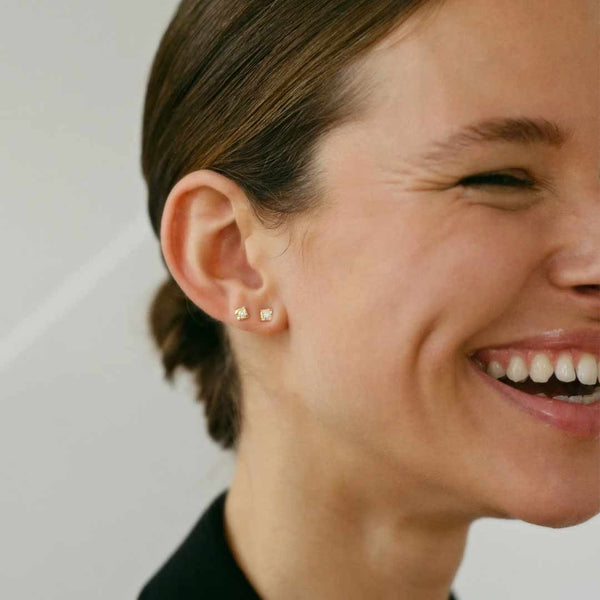 LEA HOYER Vilma ørering med diamant - guld