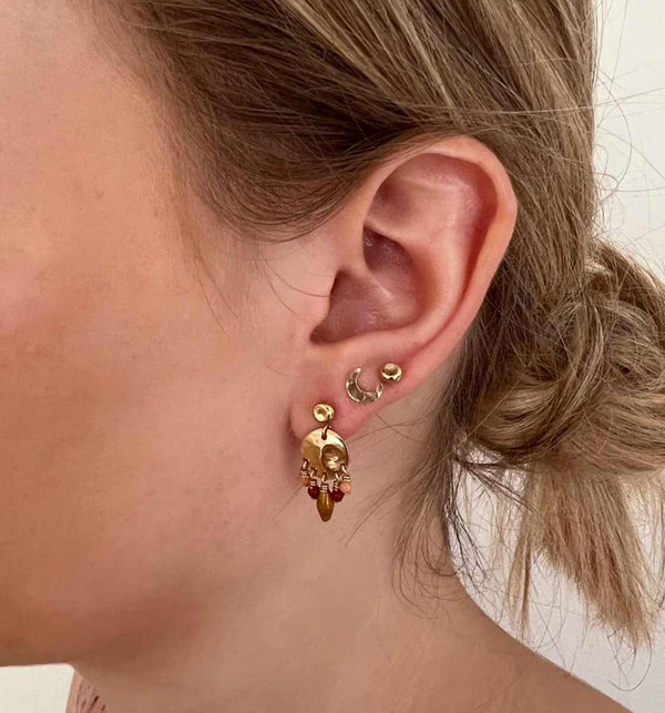 Forgyldt måne ørering fra leleah 