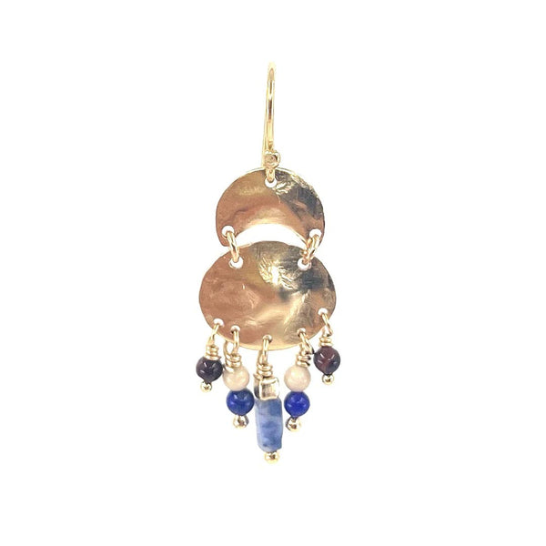 LELEAH Rina ørering - Mixed blå sten