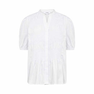 LEVETE ROOM Isla solid 137 skjorte - hvid