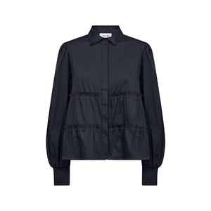 LEVETE ROOM Isla Solid 95 Skjorte - Dark Navy