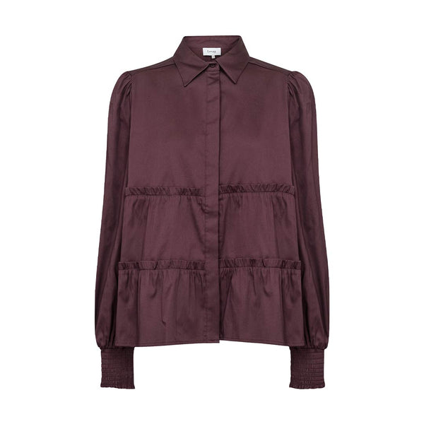 LEVETE ROOM Isla Solid 95 skjorte - fudge