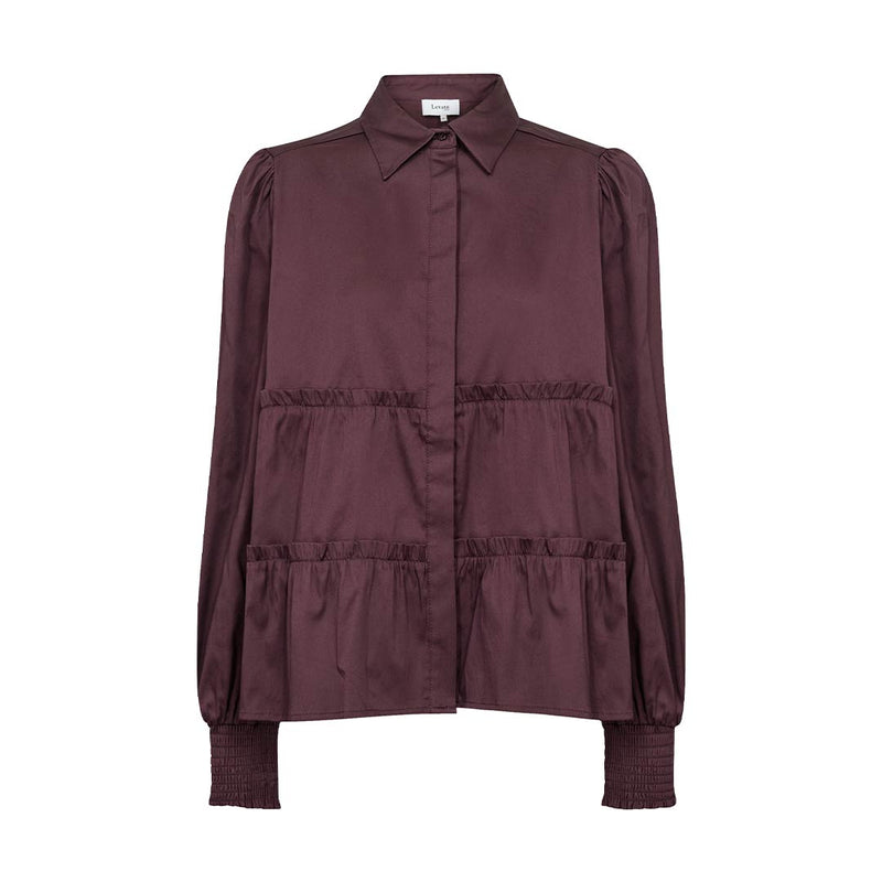 LEVETE ROOM Isla Solid 95 skjorte - fudge