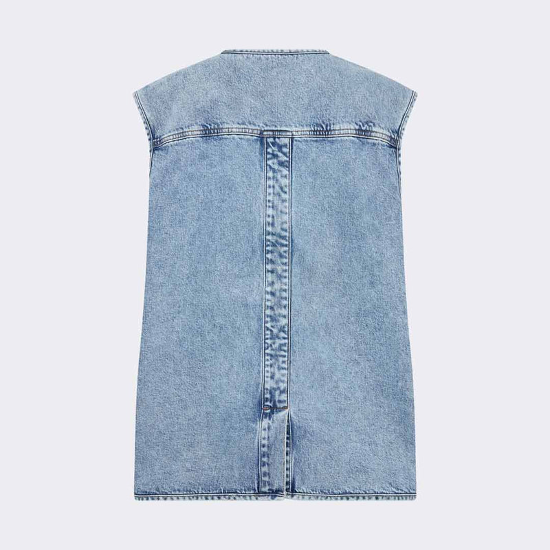 LEVETE ROOM Kosa 3 denim vest - light blue