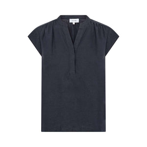 LEVETE ROOM Naja 19 hør top - dark navy