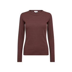 LEVETE ROOM Numbia 3 T-shirt - Bitter Chocolate