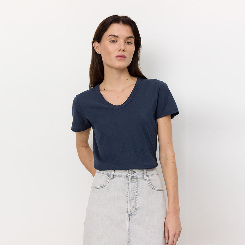 LEVETE ROOM Any 2 t-shirt - navy blå