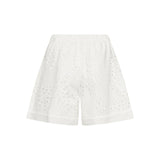 LEVETE ROOM Gisa 3 shorts - hvid broderie anglaise