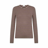 LEVETE ROOM Ika 11 bluse - Coffee Bean Combi