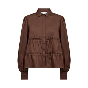 LEVETE ROOM Isla Solid 95 Skjorte - Fondue Fudge