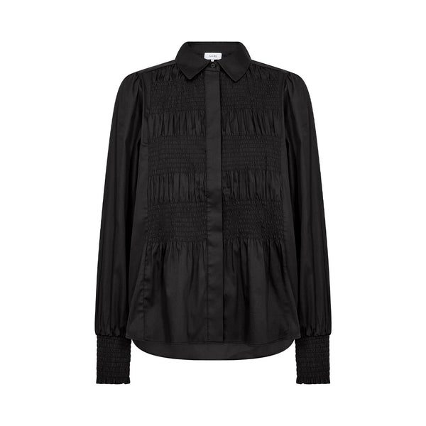 LEVETE ROOM Isla solid 117 skjorte - sort