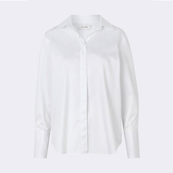 LEVETÉ ROOM Isla Solid 7 skjorte - hvid