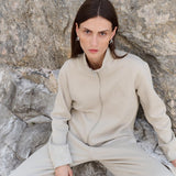 LEVETE ROOM Nuka 16 lynlås sweatshirt - island fossil