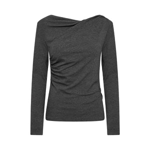 LEVETE ROOM Unico 1 bluse - Dark Grey Melange