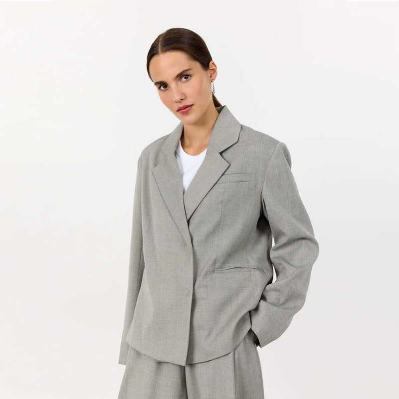 LEVETE ROOM Nelly 1 blazer - light grey