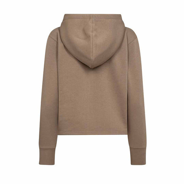 LEVETE ROOM Nuka 9 lynlås hoodie - walnut
