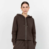 Brun hoodie med lynlås fra Levete Room