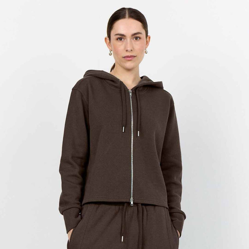 Brun hoodie med lynlås fra Levete Room