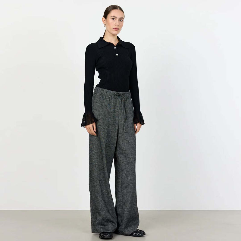LEVETE ROOM Obi 1 polo bluse - sort