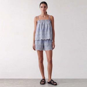 LEVETE ROOM Rosalina 2 shorts - Stone Wash Combi