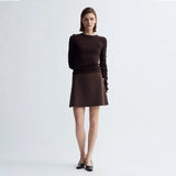 BIRROT Line bluse - Dark Brown